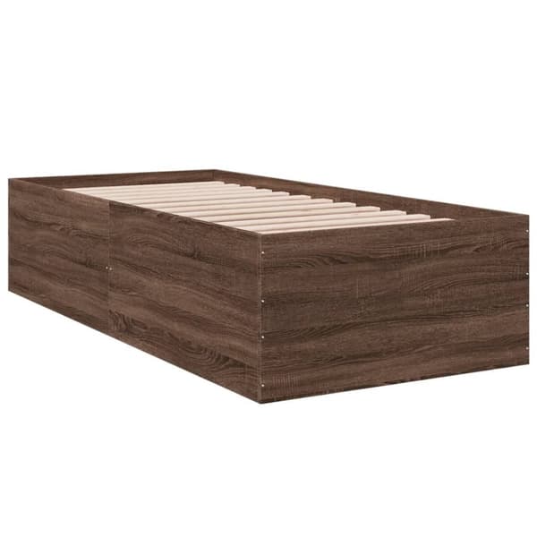 vidaXL Sengeramme brun eik 100x200 cm konstruert tre