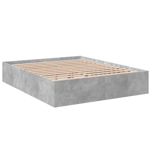 vidaXL Sengeramme betonggrå 160x200 cm konstruert tre