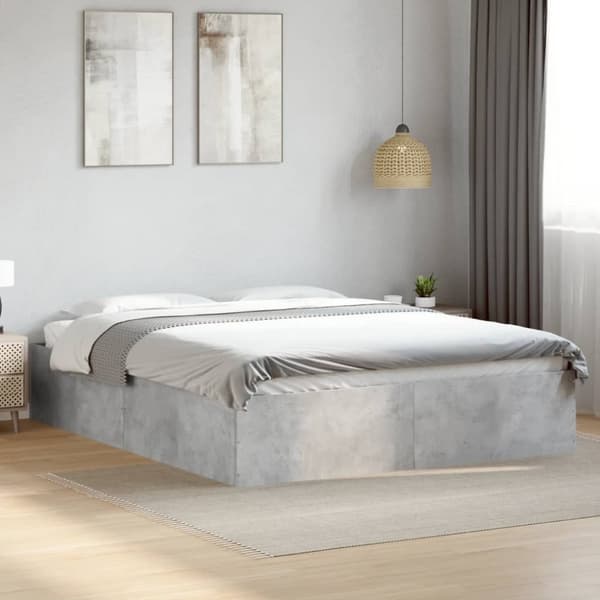 vidaXL Sengeramme betonggrå 160x200 cm konstruert tre