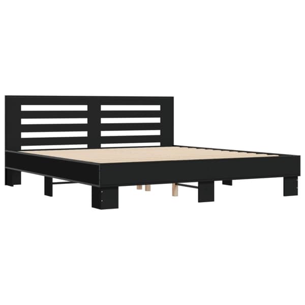 vidaXL Sengeramme svart 180x200 cm konstruert tre og metall