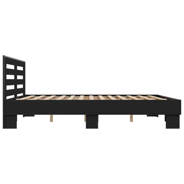 vidaXL Sängynrunko musta 180x200 cm tekninen puu ja metalli