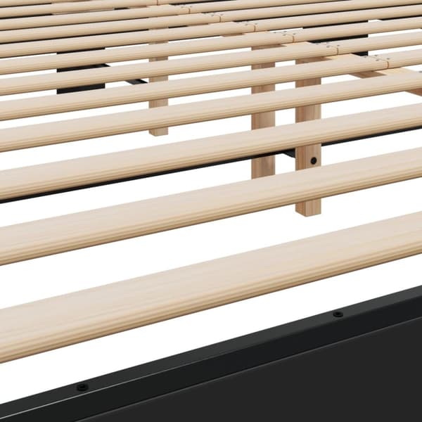 vidaXL Sängynrunko musta 180x200 cm tekninen puu ja metalli