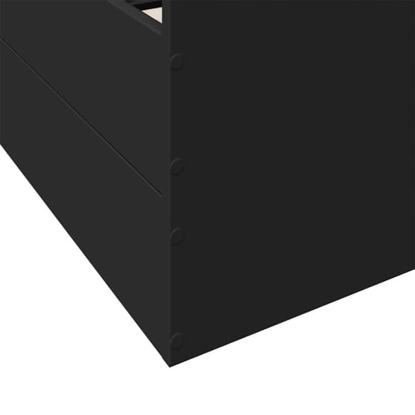 vidaXL Sängynrunko laatikoilla musta 90x190 cm tekninen puu