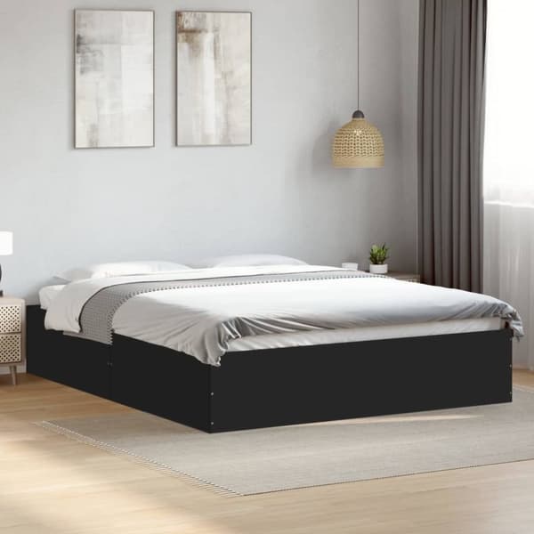 vidaXL Sengeramme svart 160x200 cm konstruert tre
