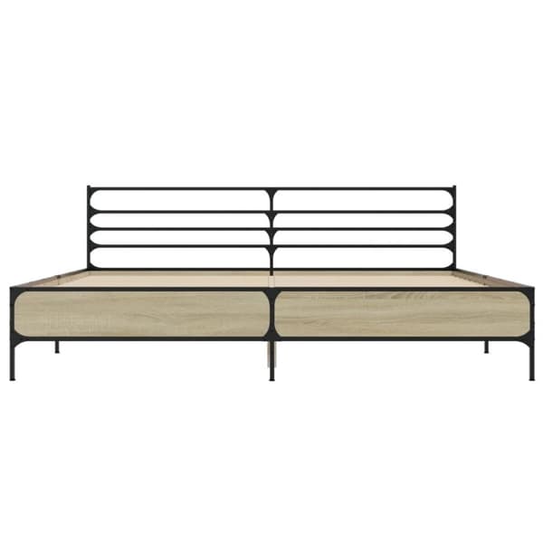 vidaXL Sengeramme sonoma eik 180x200 cm konstruert tre og metall