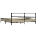 Miniatyrbilde 5 av 9: vidaXL Sengeramme sonoma eik 180x200 cm konstruert tre og metall