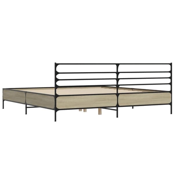 vidaXL Sengeramme sonoma eik 180x200 cm konstruert tre og metall