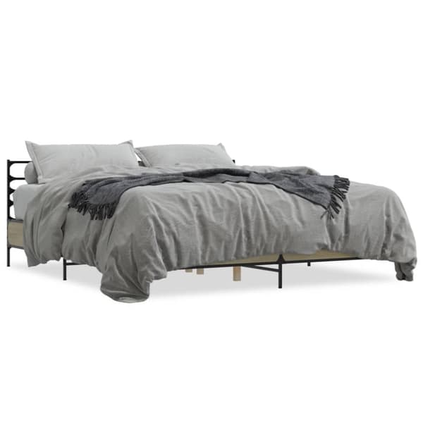 vidaXL Sengeramme sonoma eik 180x200 cm konstruert tre og metall