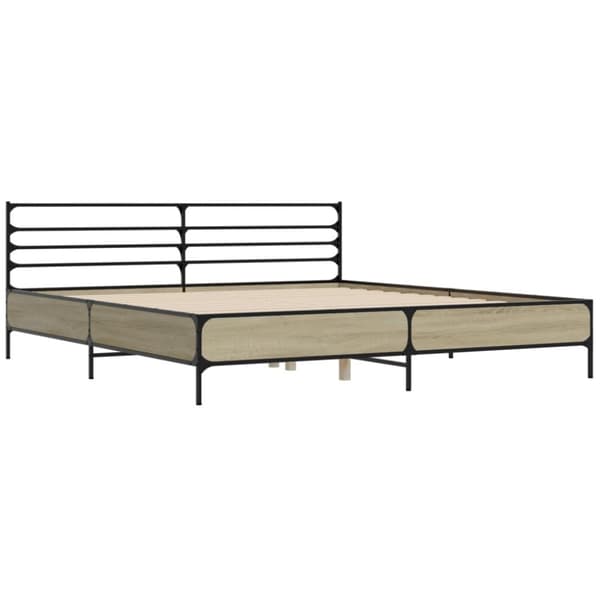 vidaXL Sengeramme sonoma eik 180x200 cm konstruert tre og metall