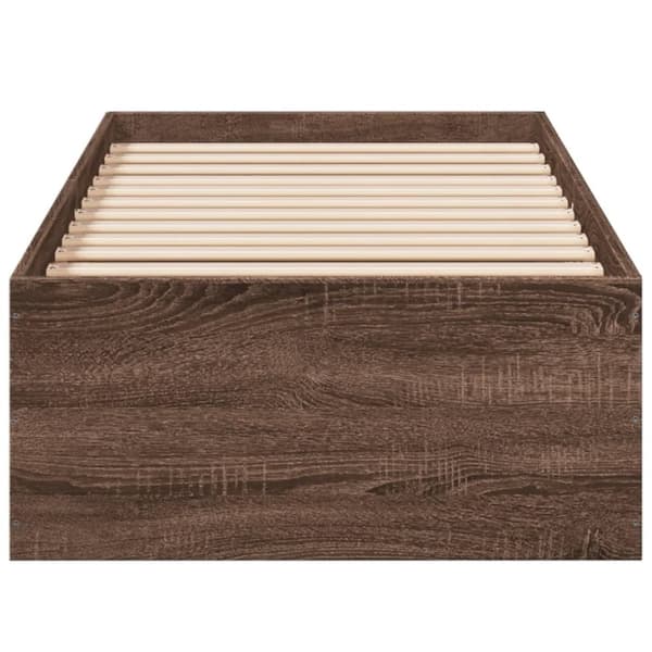 vidaXL Sängynrunko ruskea tammi 90x200 cm tekninen puu