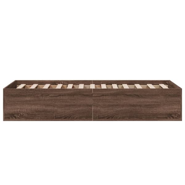 vidaXL Sängynrunko ruskea tammi 90x200 cm tekninen puu