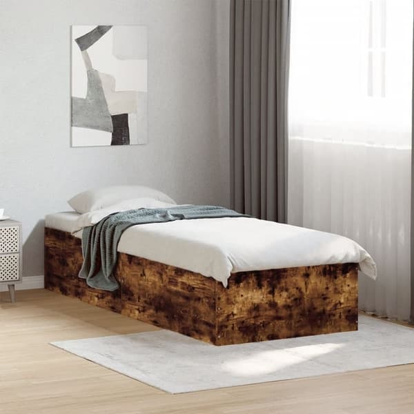 vidaXL Sängynrunko savutammi 90x200 cm tekninen puu