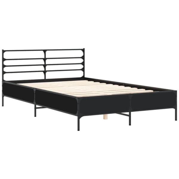 vidaXL Sengeramme svart 135x190 cm konstruert tre og metall