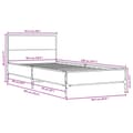 Miniatyrbilde 8 av 9: vidaXL Sengeramme røkt eik 100x200 cm konstruert tre og metall