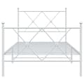 Miniatyrbilde 3 av 8: vidaXL Sengeramme i metall med hode- og fotgavl hvit 90x200 cm