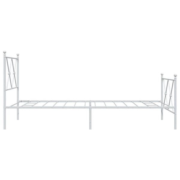vidaXL Sengeramme i metall med hode- og fotgavl hvit 90x200 cm