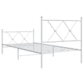 Miniatyrbilde 5 av 8: vidaXL Sengeramme i metall med hode- og fotgavl hvit 90x200 cm
