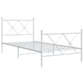 Miniatyrbilde 1 av 8: vidaXL Sengeramme i metall med hode- og fotgavl hvit 90x200 cm