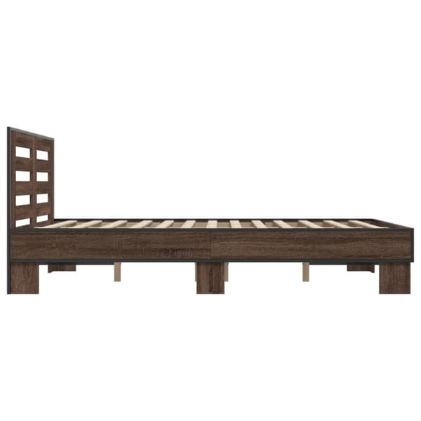 vidaXL Sengeramme brun eik 140x190 cm konstruert tre og metall