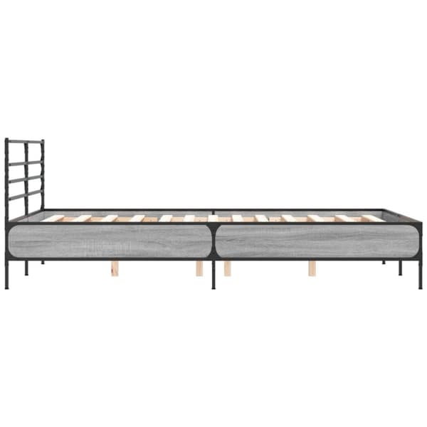 vidaXL Sengeramme grå sonoma 120x190 cm konstruert tre og metall