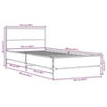 Miniatyrbillede 8 af 9: vidaXL sengeramme 100x200 cm konstrueret træ og metal brunt egetræ