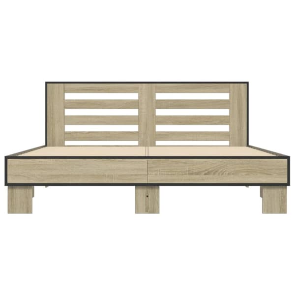 vidaXL sengestel 160x200 cm konstrueret træ og metal sonoma-eg