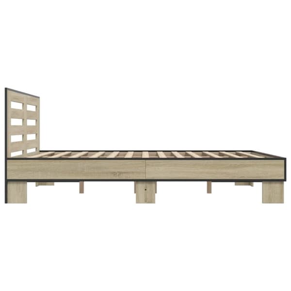 vidaXL sengestel 160x200 cm konstrueret træ og metal sonoma-eg