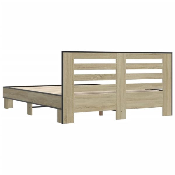vidaXL sengestel 160x200 cm konstrueret træ og metal sonoma-eg