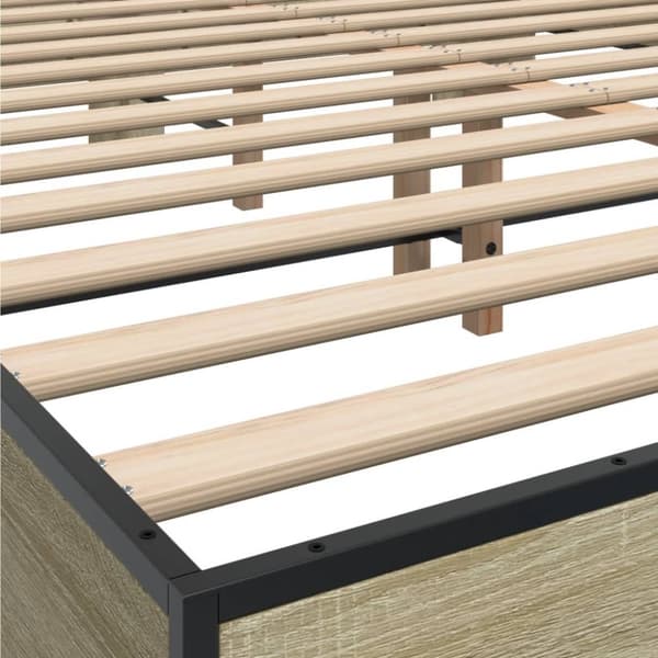 vidaXL sengestel 160x200 cm konstrueret træ og metal sonoma-eg