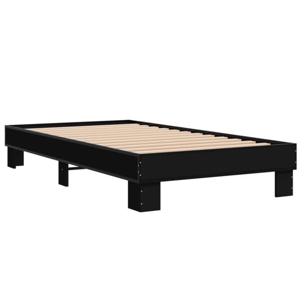 vidaXL Sengeramme svart 75x190 cm konstruert tre og metall