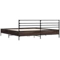 Miniatyrbilde 6 av 9: vidaXL Sengeramme brun eik 200x200 cm konstruert tre og metall