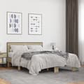 Miniatyrbilde 2 av 9: vidaXL Sengeramme sonoma eik 135x190 cm konstruert tre og metall