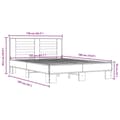 Pikkukuva 8 / 9: vidaXL Sängynrunko Sonoma-tammi 135x190 cm tekninen puu ja metalli