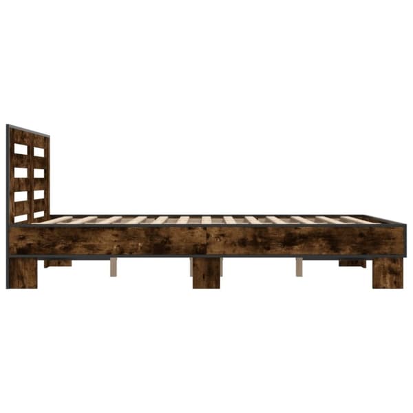 vidaXL sengestel 120x200cm konstrueret træ og metal røget egetræsfarve