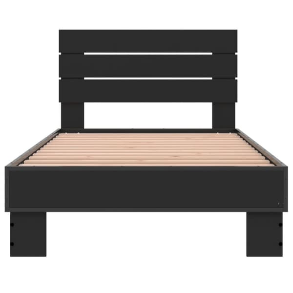 vidaXL sengeramme 90x190 cm konstrueret træ og metal sort