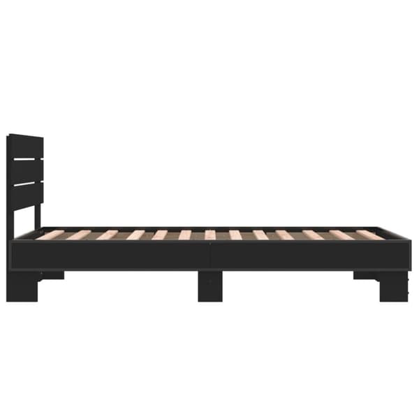 vidaXL sengeramme 90x190 cm konstrueret træ og metal sort