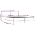 Pikkukuva 8 / 9: vidaXL Sängynrunko ruskea tammi 150x200 cm tekninen puu ja metalli