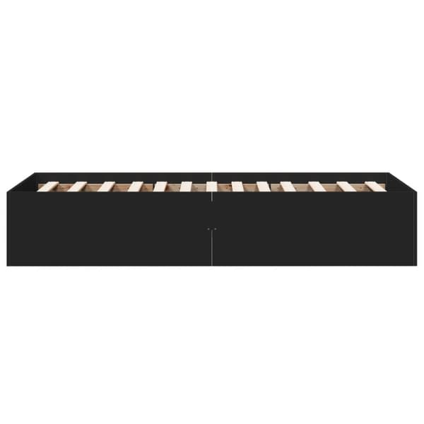 vidaXL Sängynrunko musta 90x200 cm täysi puu