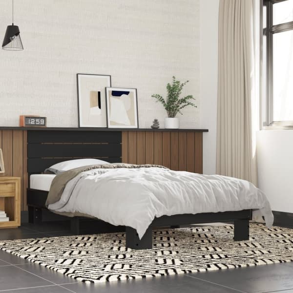 vidaXL Sengeramme svart 90x190 cm konstruert tre og metall