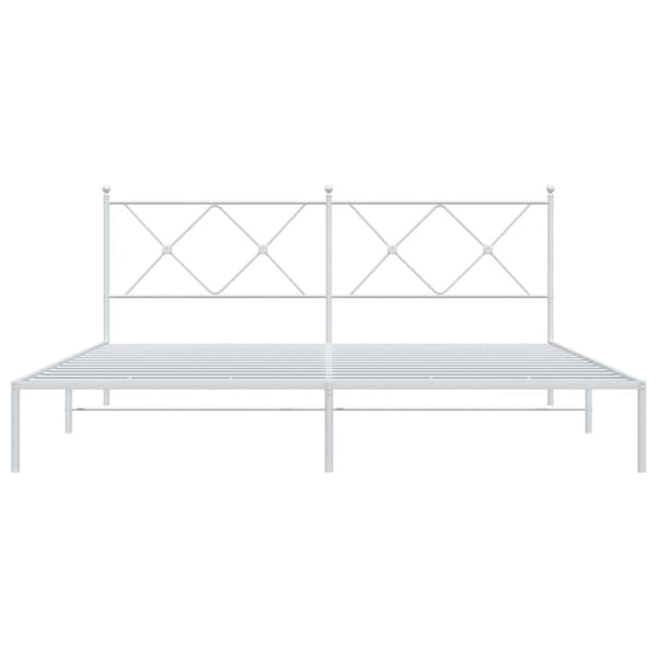 vidaXL sengeramme med sengegavl 180x200 cm metal hvid