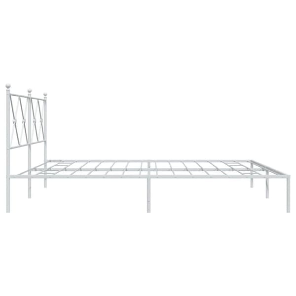 vidaXL sengeramme med sengegavl 180x200 cm metal hvid