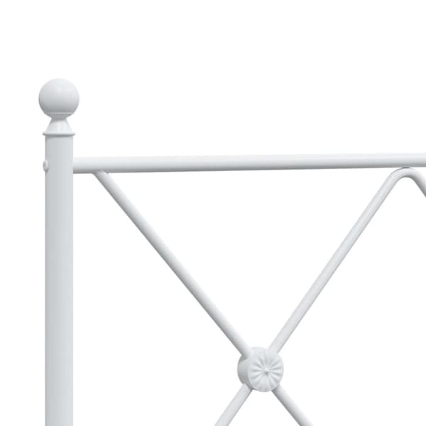 vidaXL sengeramme med sengegavl 180x200 cm metal hvid