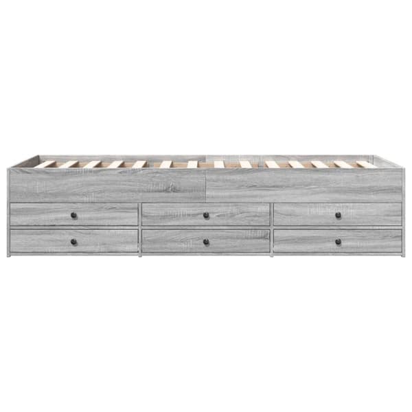 vidaXL daybed med skuffer uden madras 90x200 cm grå sonoma-eg