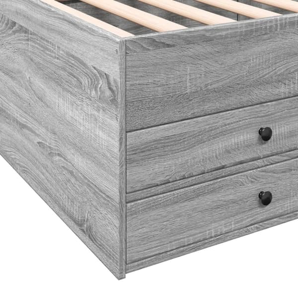 vidaXL daybed med skuffer uden madras 90x200 cm grå sonoma-eg