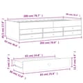 Miniatyrbillede 9 af 10: vidaXL daybed med skuffer uden madras 90x200 cm grå sonoma-eg