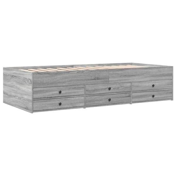 vidaXL daybed med skuffer uden madras 90x200 cm grå sonoma-eg