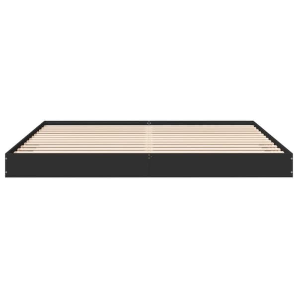 vidaXL Sängram svart 200x200 cm konstruerat trä