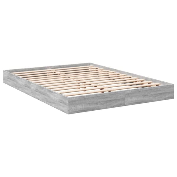 vidaXL sengestel 120x200 cm konstrueret træ grå sonoma-eg
