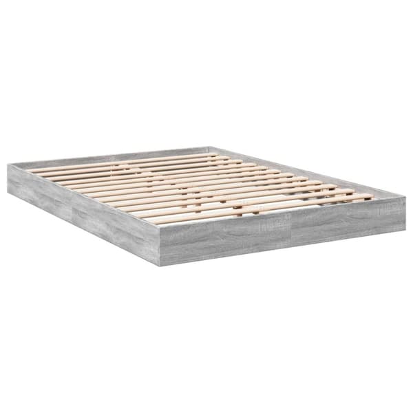 vidaXL sengestel 120x200 cm konstrueret træ grå sonoma-eg