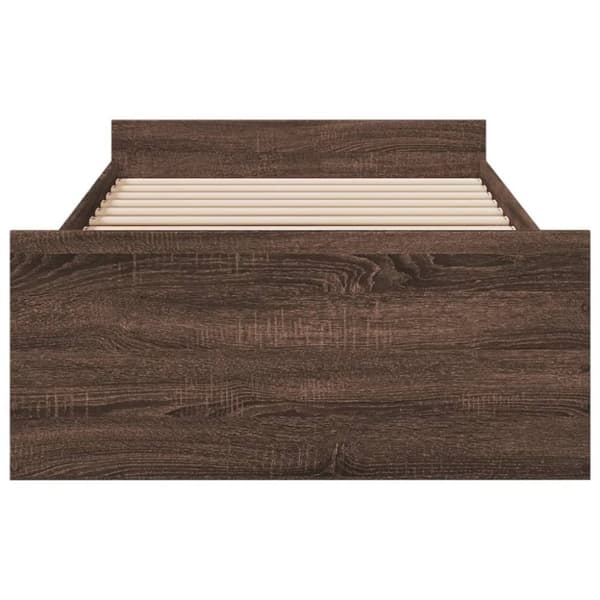 vidaXL Sengeramme med skuffer brun eik 90x190 cm konstruert tre